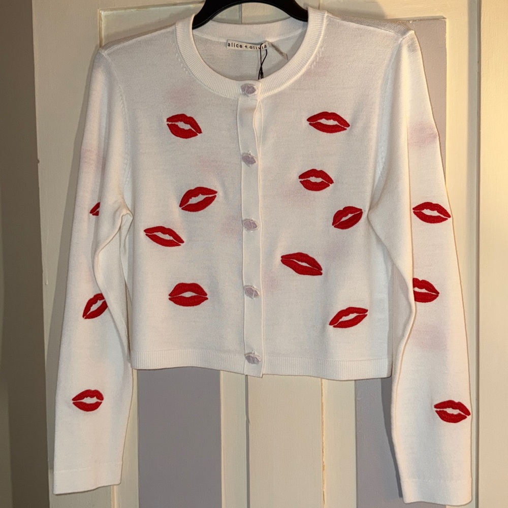 Alice + Olivia Daroda Lip Cardigan - Picture 8 of 12